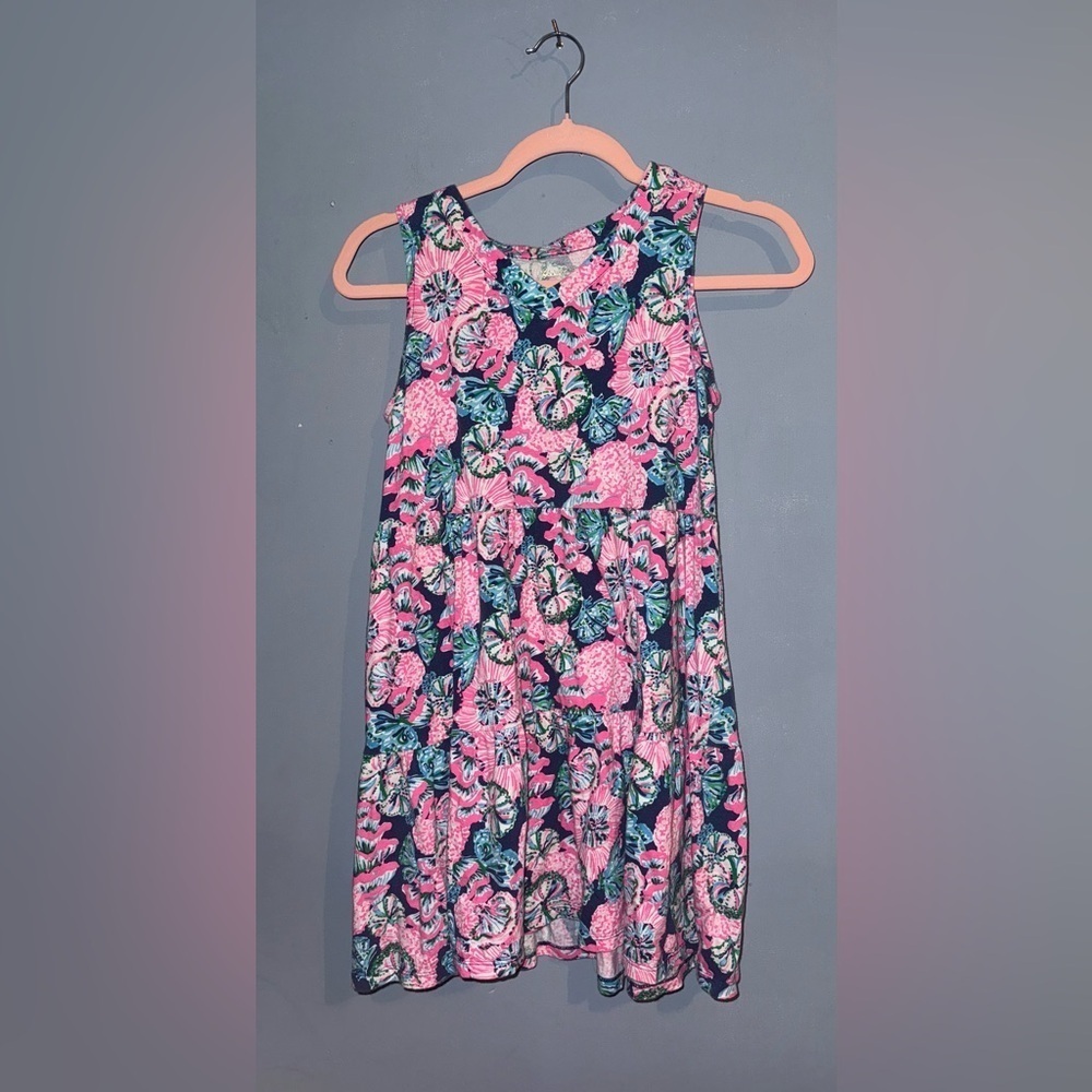 Lilly Pulitzer Pink and Blue Floral Kids Dress